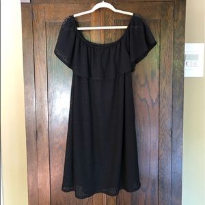 Apartment 9 Black Lace Ruffle Neck Dress